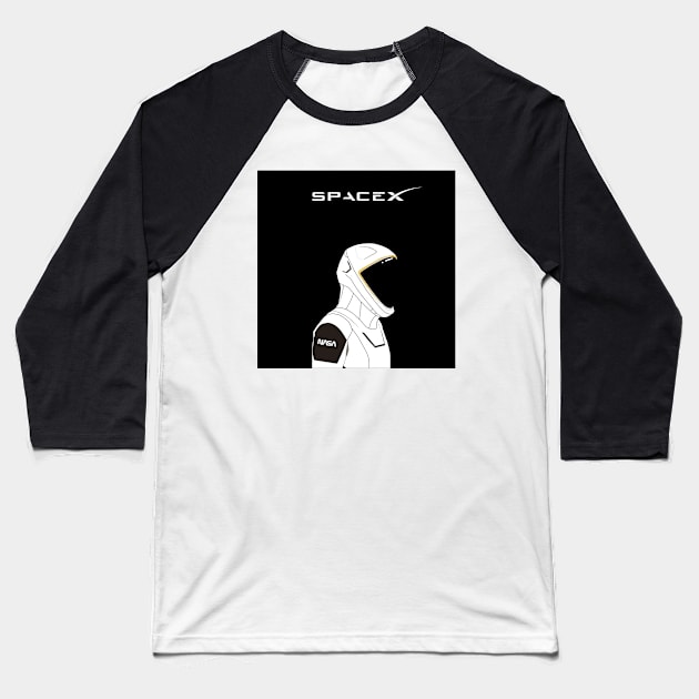 spaceX astronaut Baseball T-Shirt by rsclvisual